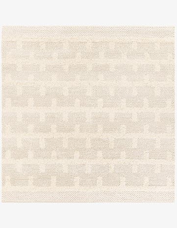 Ivory Hand Woven Lana New Zealand Wool Square Rug