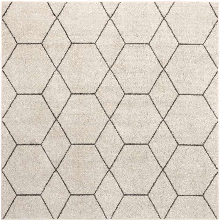 7' x 7' Lattice Frieze Square Rug