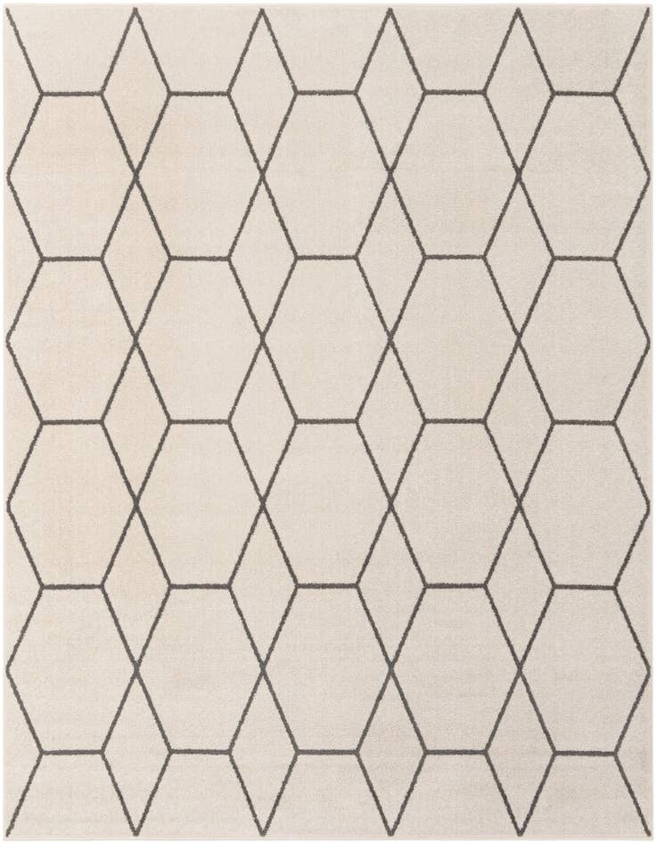 Detail image of 7' 10 x 7' 10 Lattice Frieze Square Rug