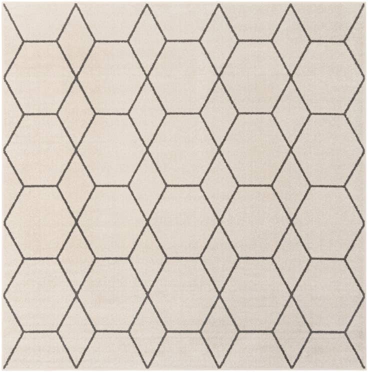 Detail image of 7' 10 x 7' 10 Lattice Frieze Square Rug