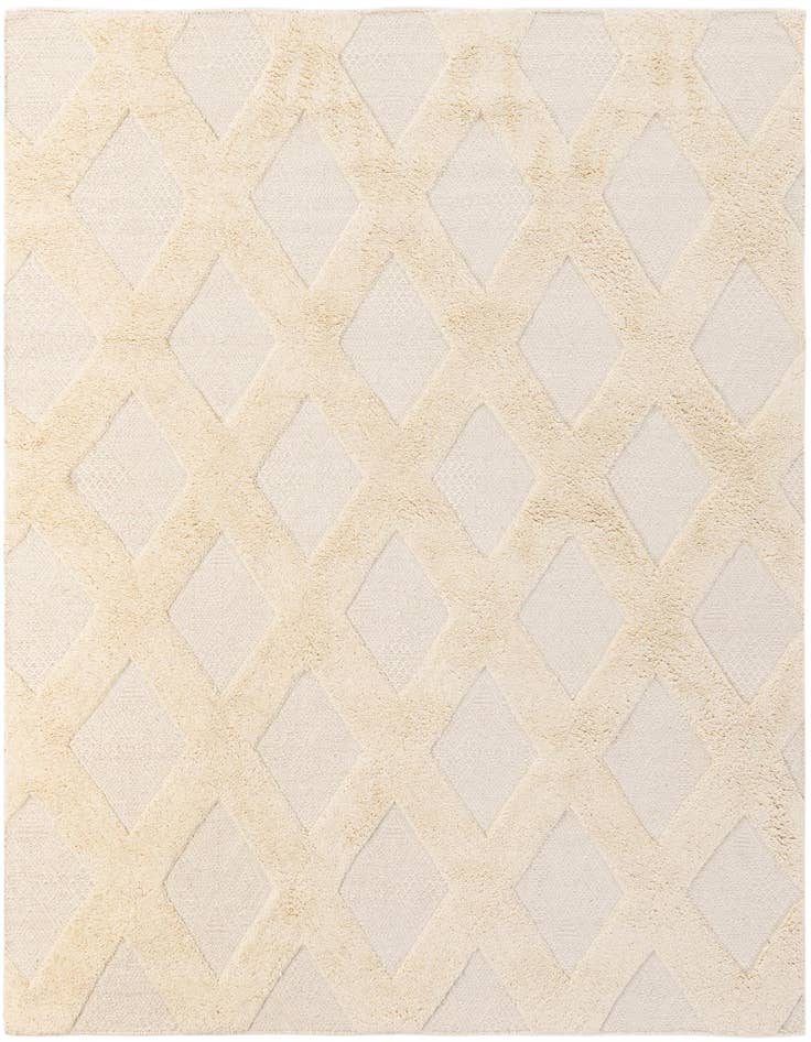 Detail image of 8' x 8' Hand Woven Lattice Wool Square Rug