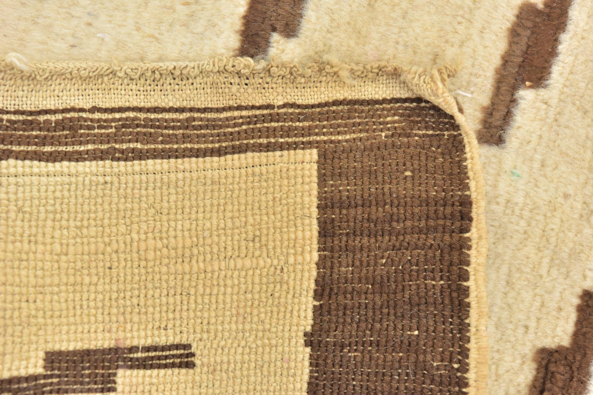 4' 9 x 5' 7 Hand Knotted Moroccan Wool Square Rug