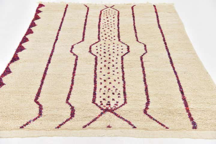 5' 7 x 6' 8 Hand Knotted Moroccan Wool Square Rug
