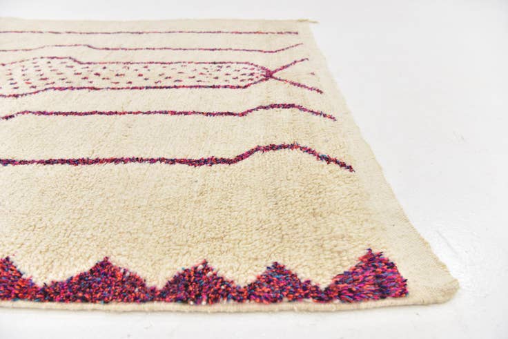 Detail image of 5' 7 x 6' 8 Hand Knotted Moroccan Wool Square Rug
