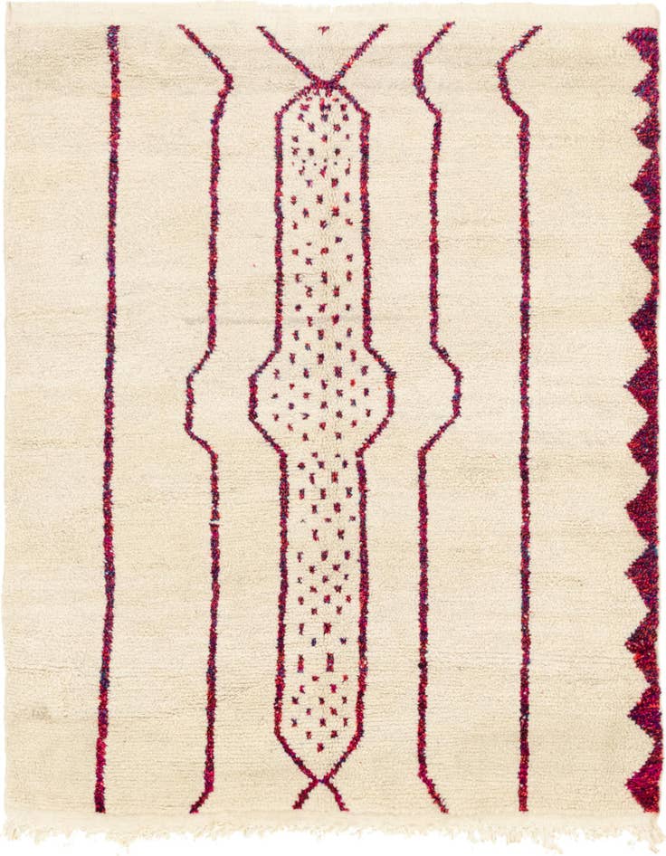 Detail image of 5' 7 x 6' 8 Hand Knotted Moroccan Wool Square Rug