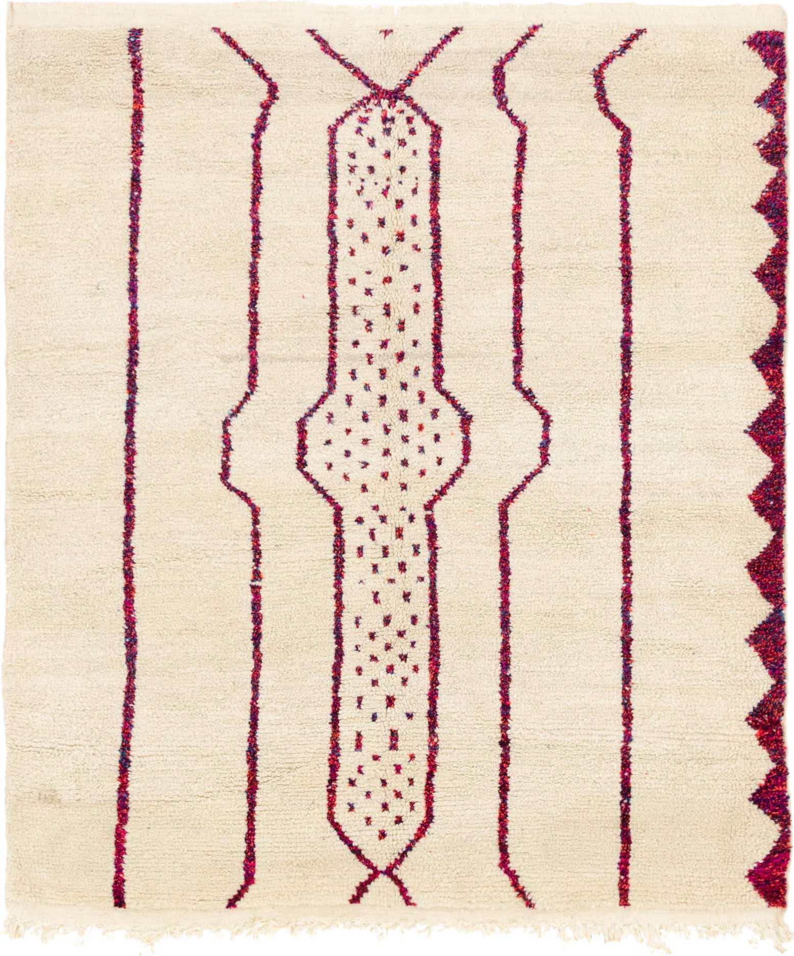 5' 7 x 6' 8 Hand Knotted Moroccan Wool Square Rug