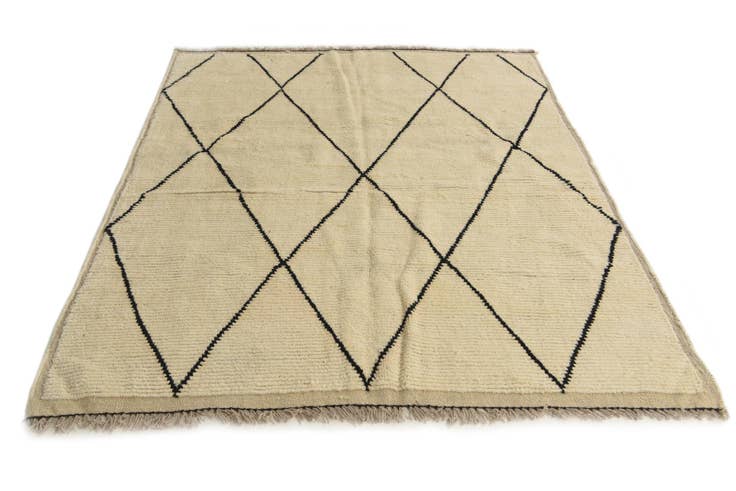 Detail image of 5' 5 x 6' 7 Hand Knotted Moroccan Wool Square Rug