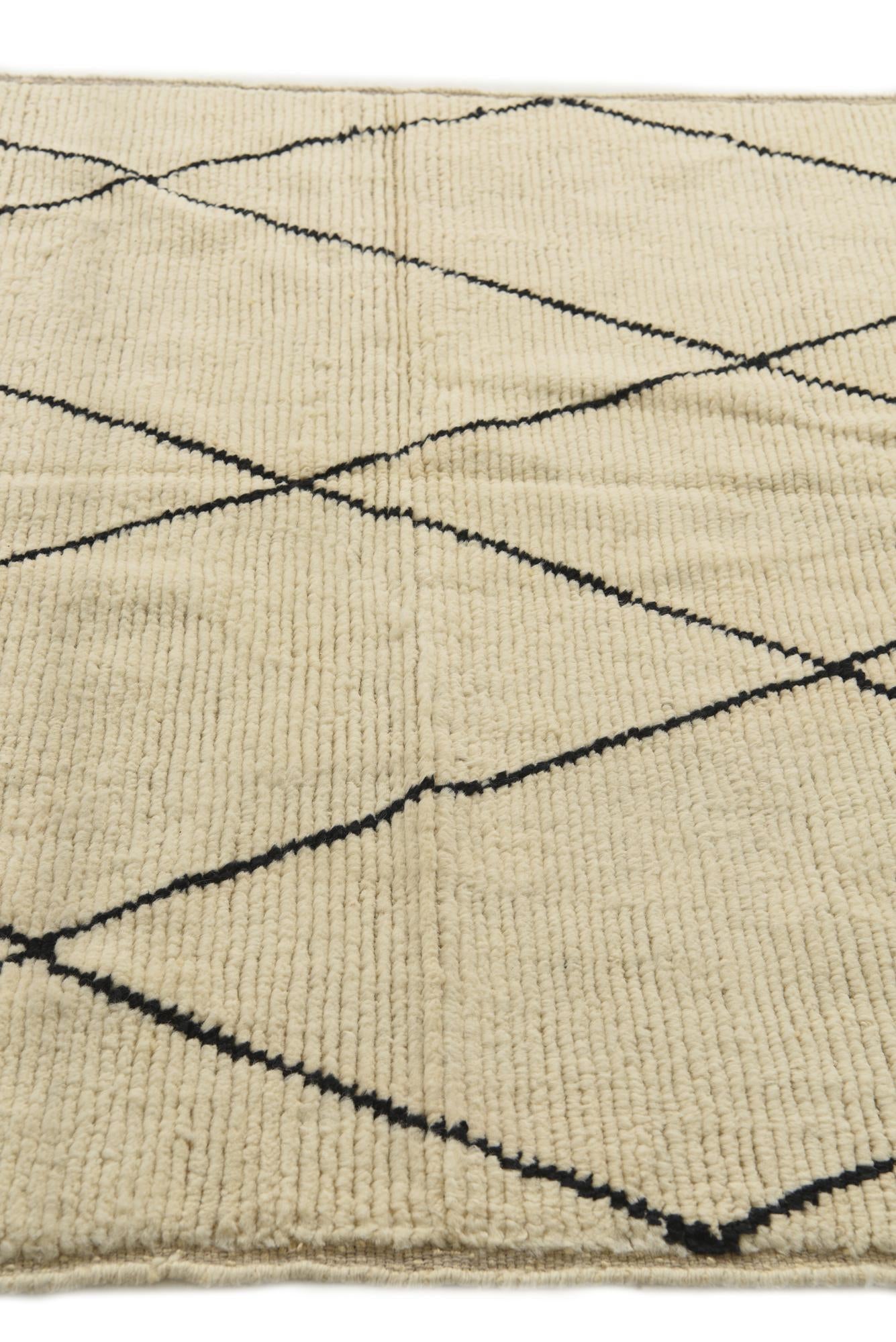 5' 5 x 6' 7 Hand Knotted Moroccan Wool Square Rug