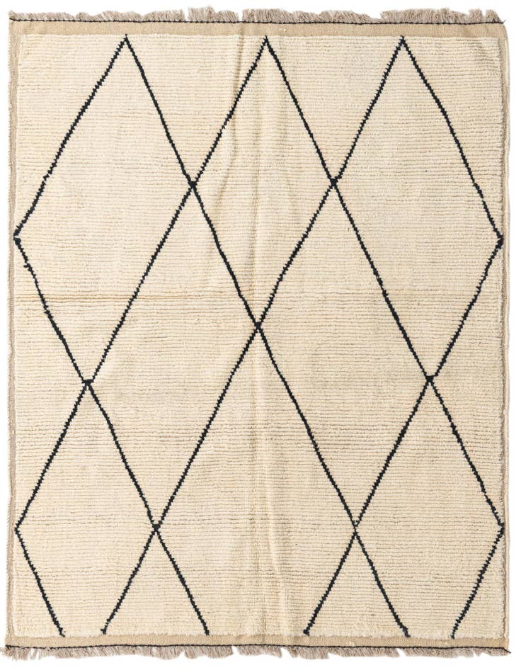 Detail image of 5' 5 x 6' 7 Hand Knotted Moroccan Wool Square Rug