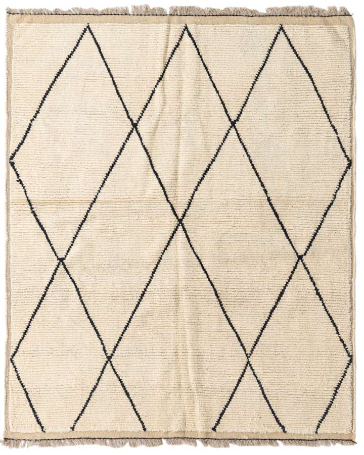5' 5 x 6' 7 Hand Knotted Moroccan Wool Square Rug