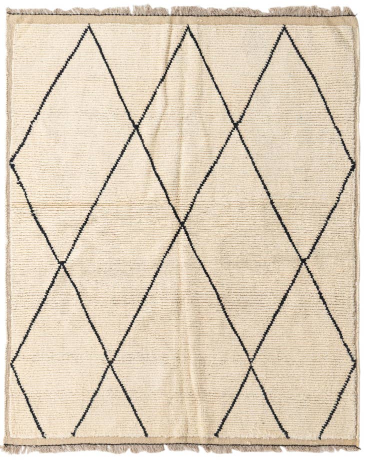 Detail image of 5' 5 x 6' 7 Hand Knotted Moroccan Wool Square Rug