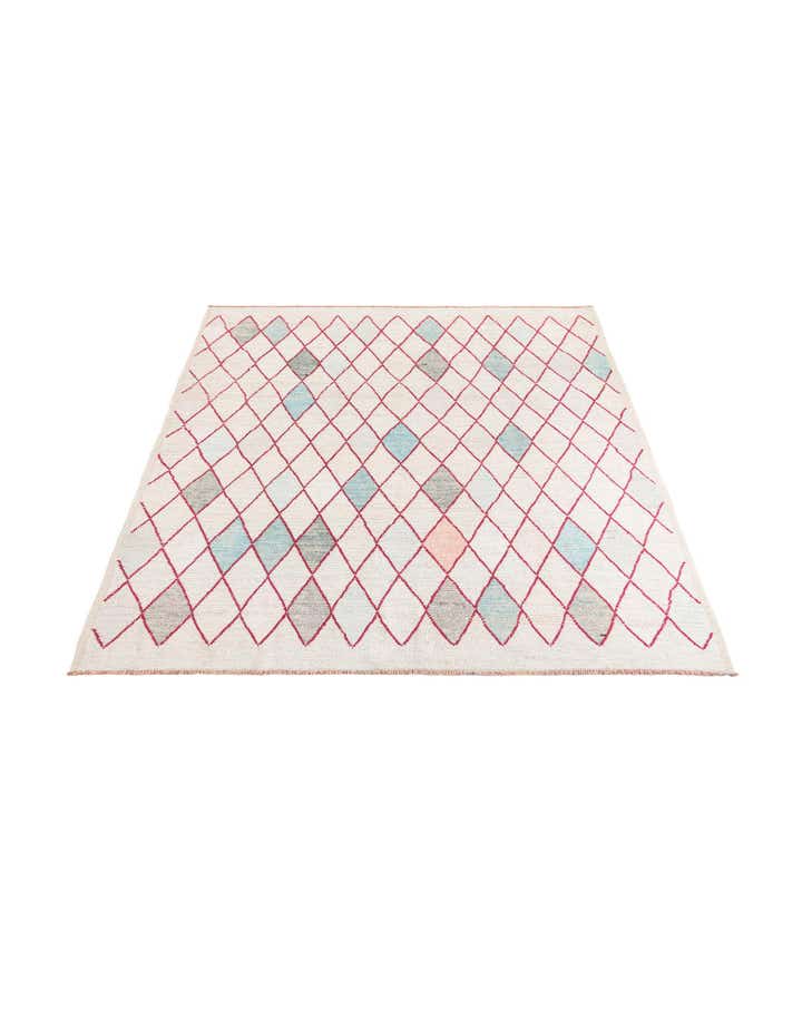 9' x 9' 9 Hand Knotted Moroccan Wool Square Rug
