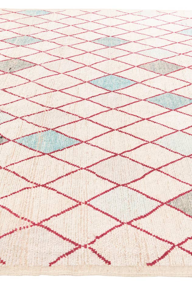 Detail image of 9' x 9' 9 Hand Knotted Moroccan Wool Square Rug