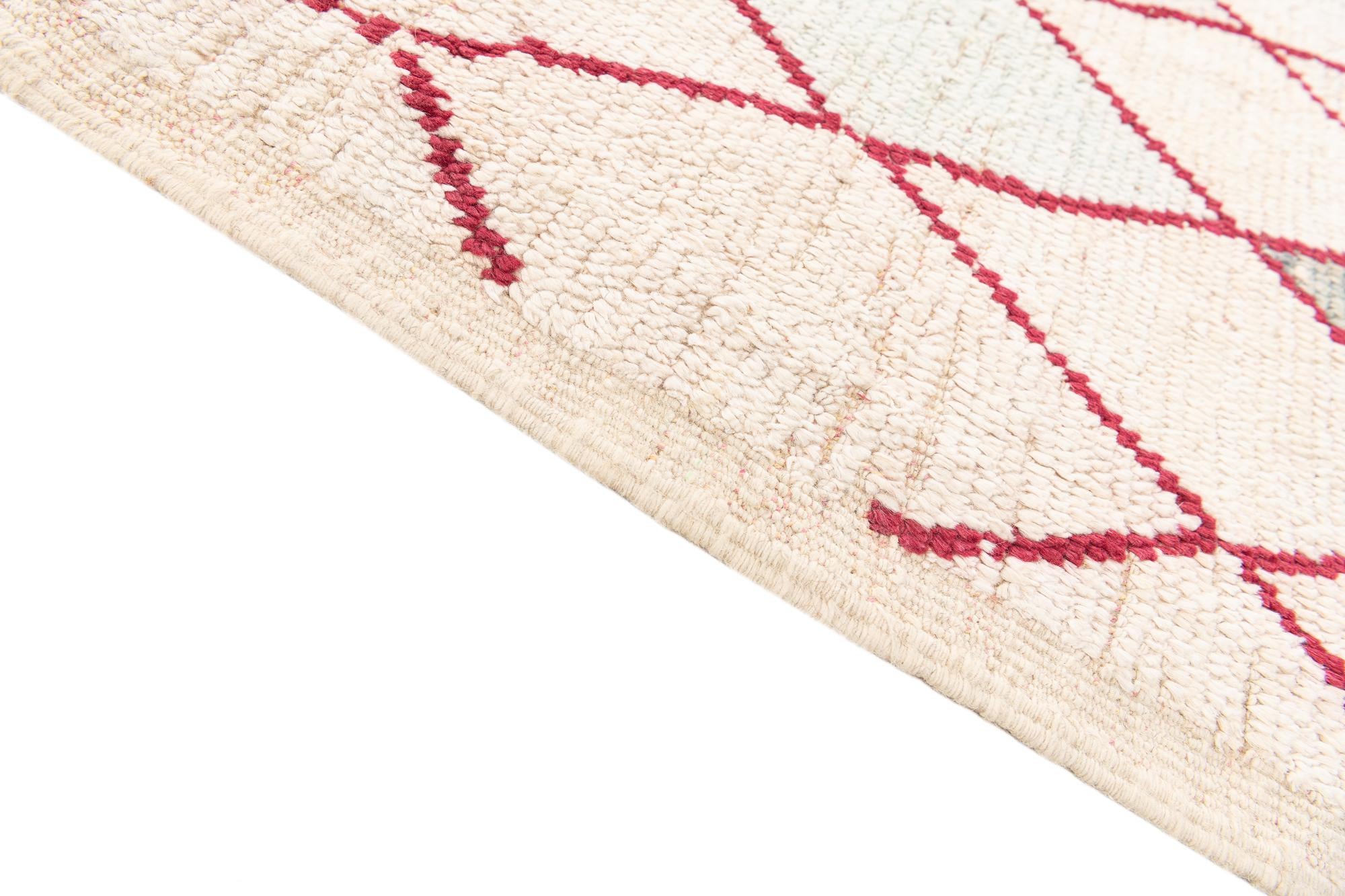 9' x 9' 9 Hand Knotted Moroccan Wool Square Rug