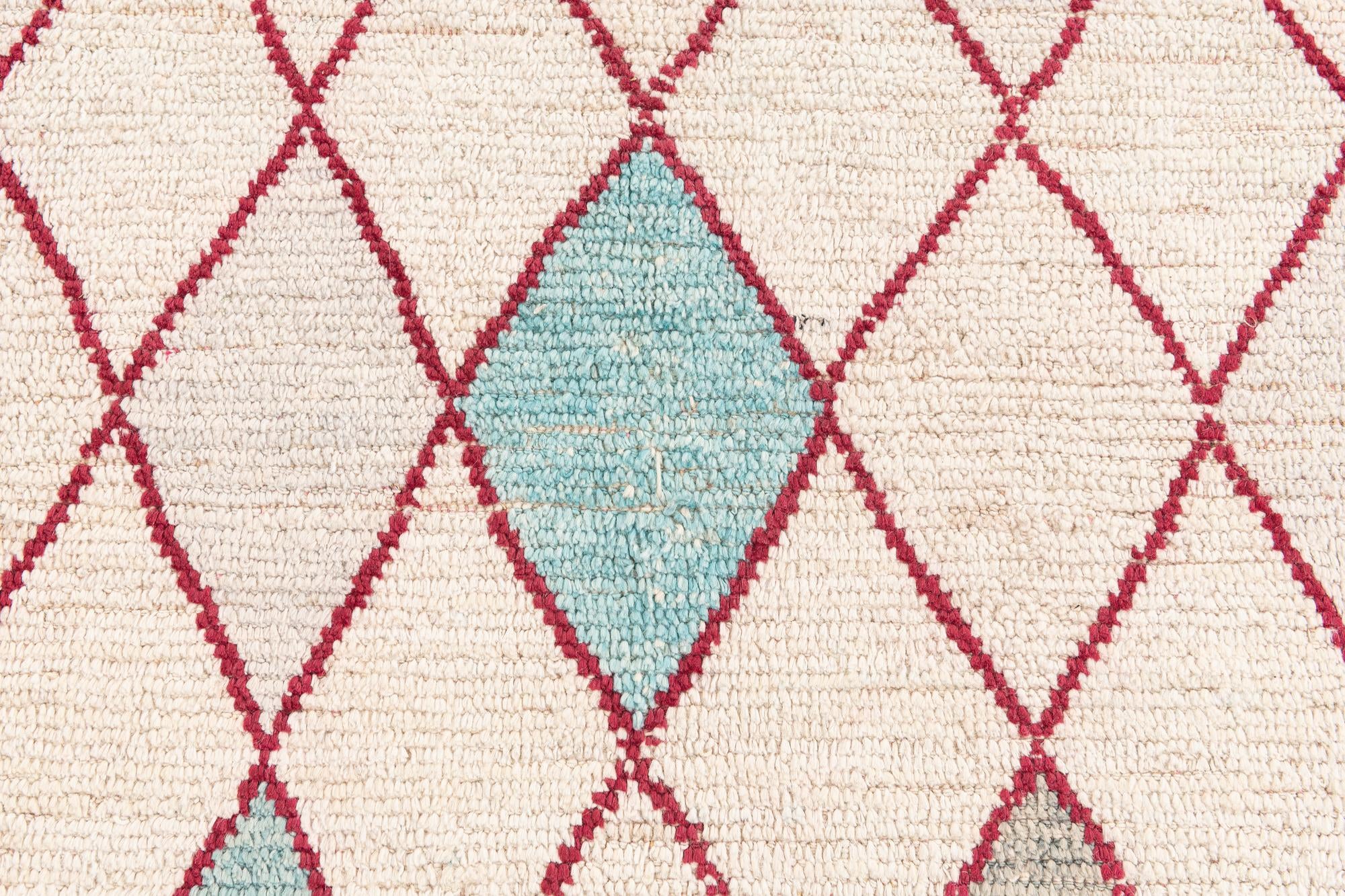 9' x 9' 9 Hand Knotted Moroccan Wool Square Rug