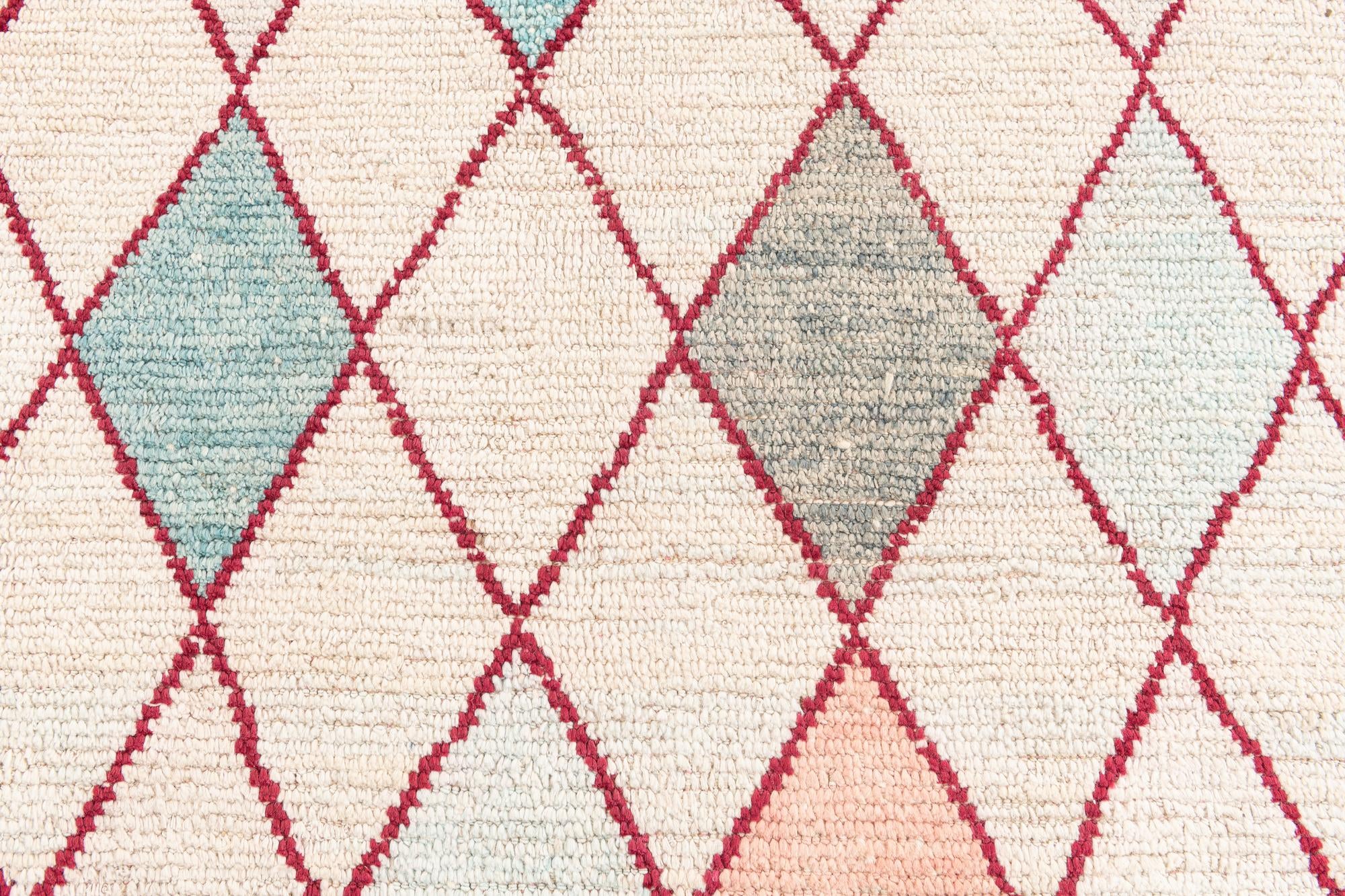 9' x 9' 9 Hand Knotted Moroccan Wool Square Rug