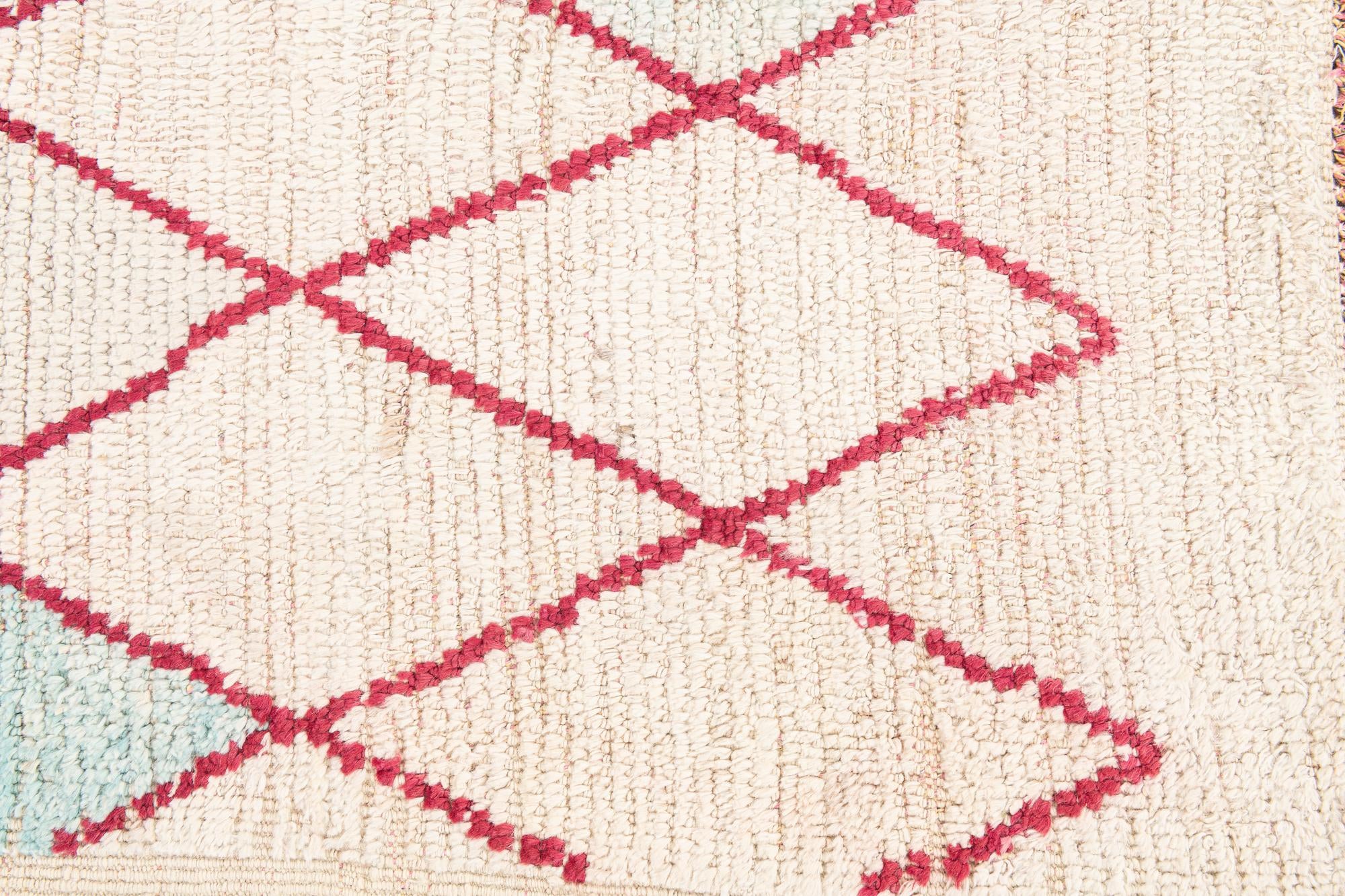 9' x 9' 9 Hand Knotted Moroccan Wool Square Rug