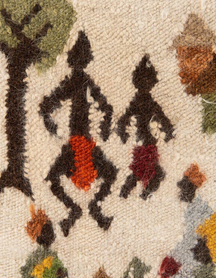 Detail image of 1' 8 x 1' 9  Hand Knotted Moroccan Wool Square Rug