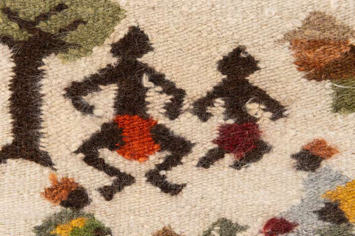 1' 8 x 1' 9 Hand Knotted Moroccan Wool Square Rug