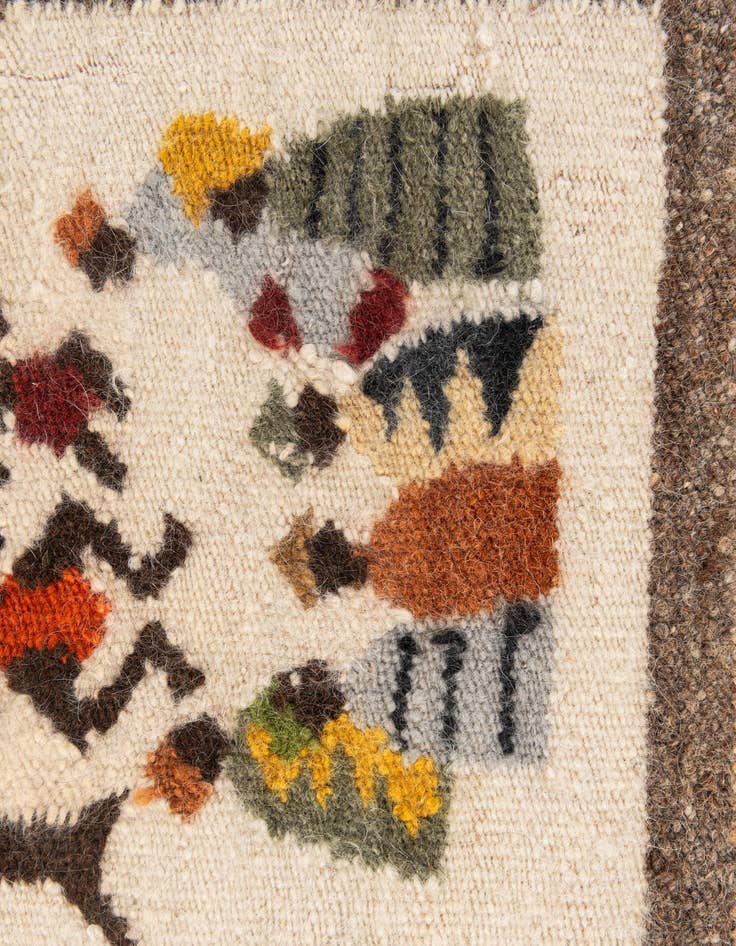 Detail image of 1' 8 x 1' 9  Hand Knotted Moroccan Wool Square Rug