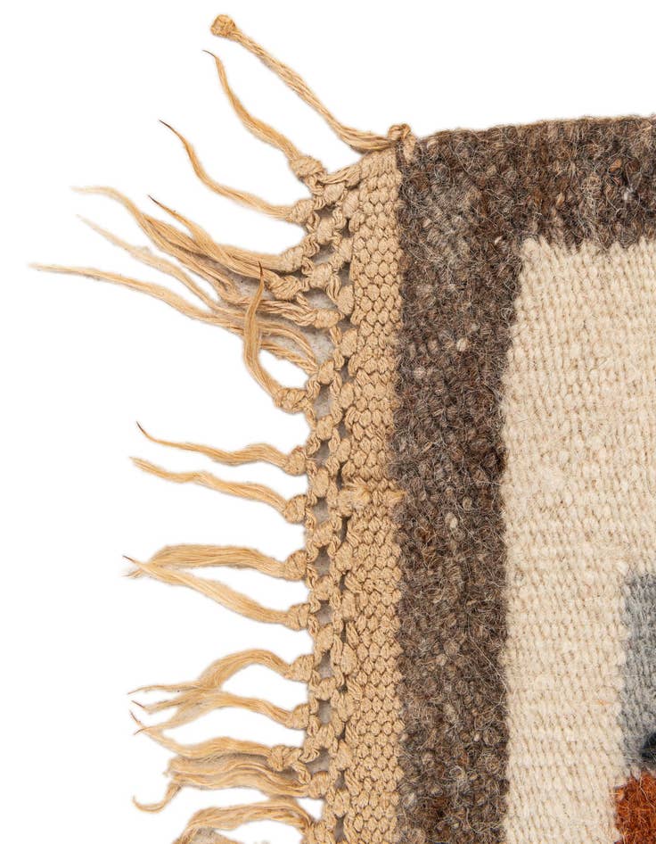 Detail image of 1' 8 x 1' 9  Hand Knotted Moroccan Wool Square Rug