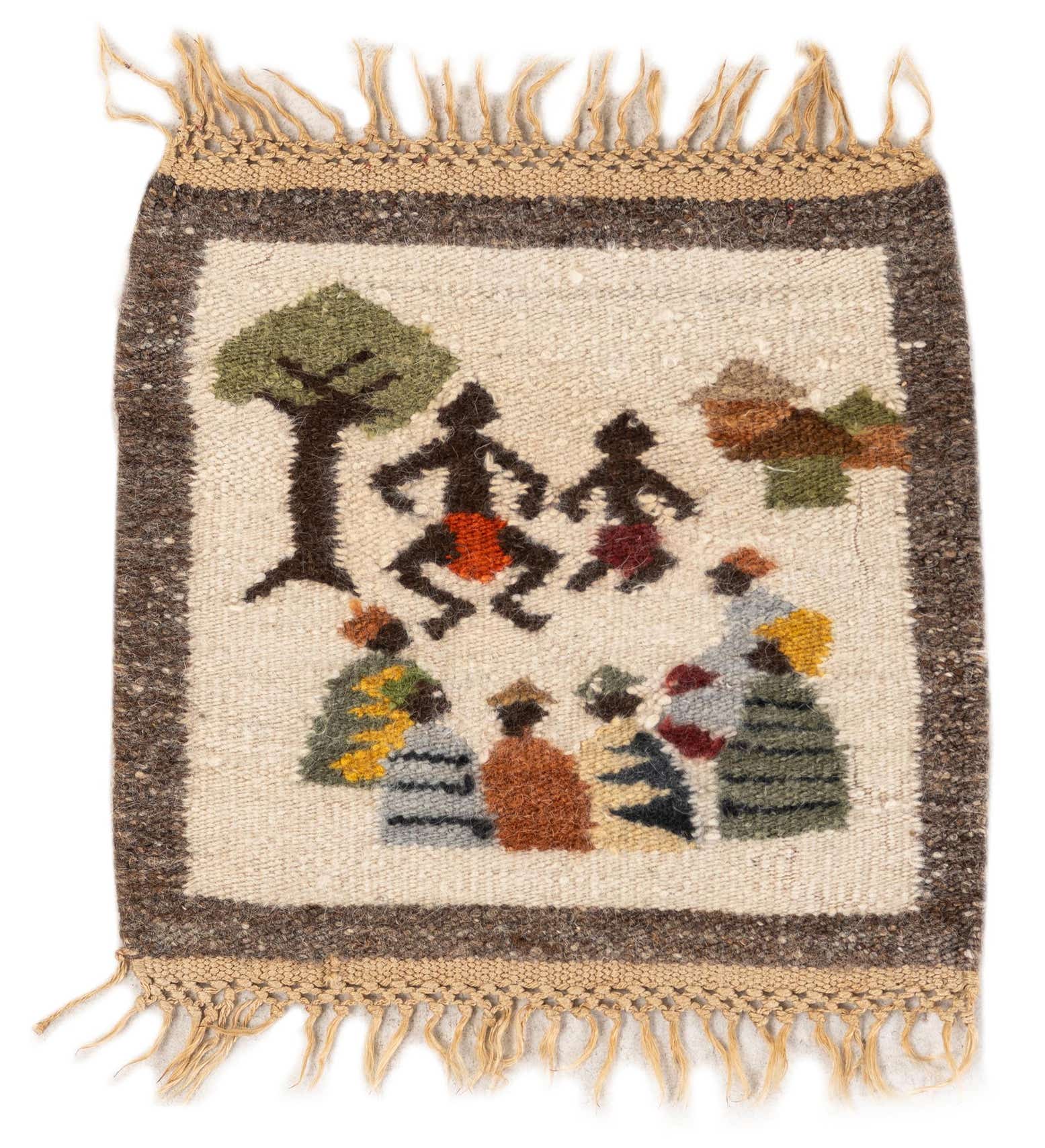 1' 8 x 1' 9 Hand Knotted Moroccan Wool Square Rug