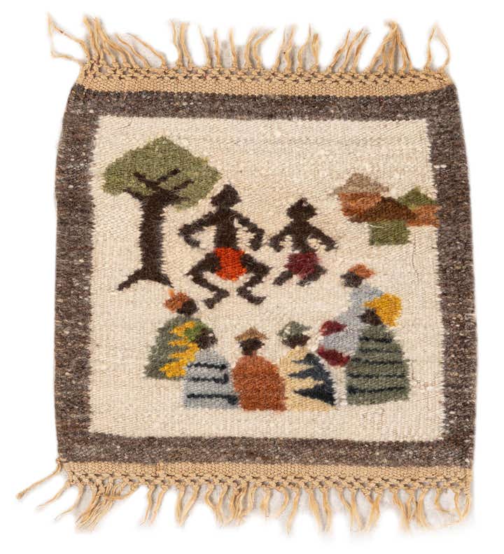 1' 8 x 1' 9 Hand Knotted Moroccan Wool Square Rug