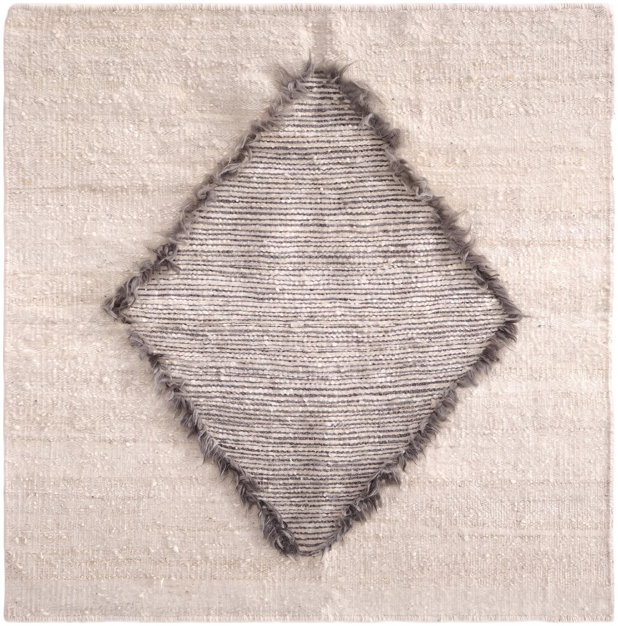3' 11 x 3' 11 Hand Knotted Moroccan Wool Square Rug