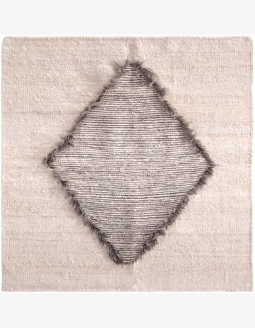 3' 11 x 3' 11 Hand Knotted Moroccan Wool Square Rug