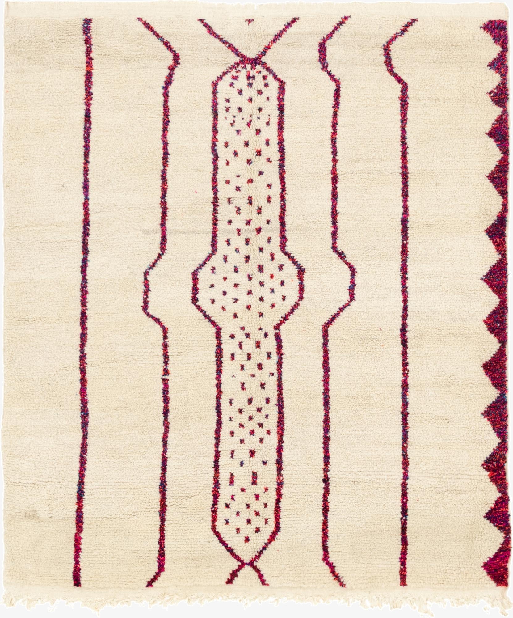 5' 7 x 6' 8  Hand Knotted Moroccan Wool Square Rug