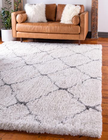 Ivory Moroccan Shag Square Rug
