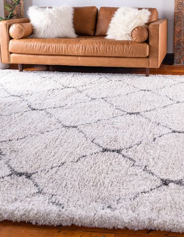 Ivory Moroccan Shag Square Rug