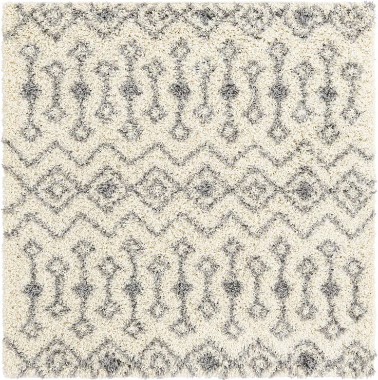 Detail image of 5' 3 x 5' 3 Moroccan Trellis Shag Square Rug