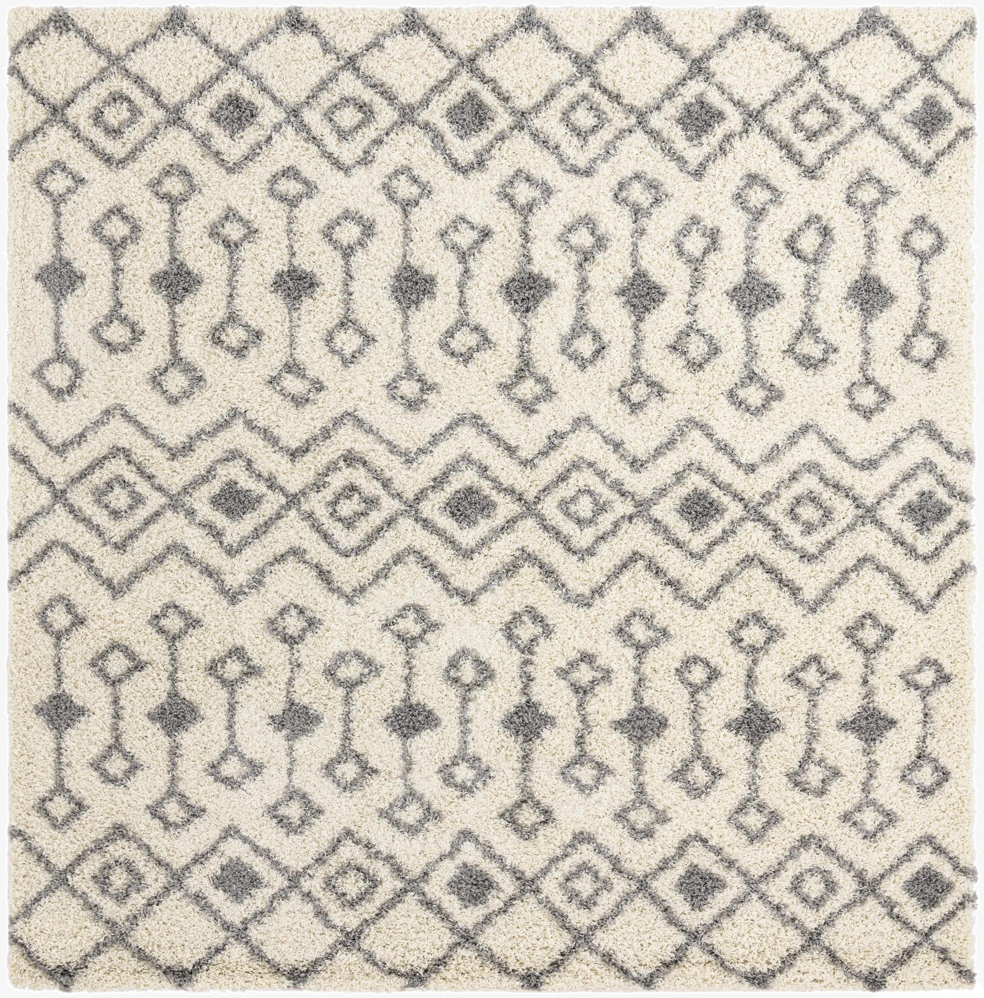 Primary image 10' x 10' Moroccan Trellis Shag Square Rug