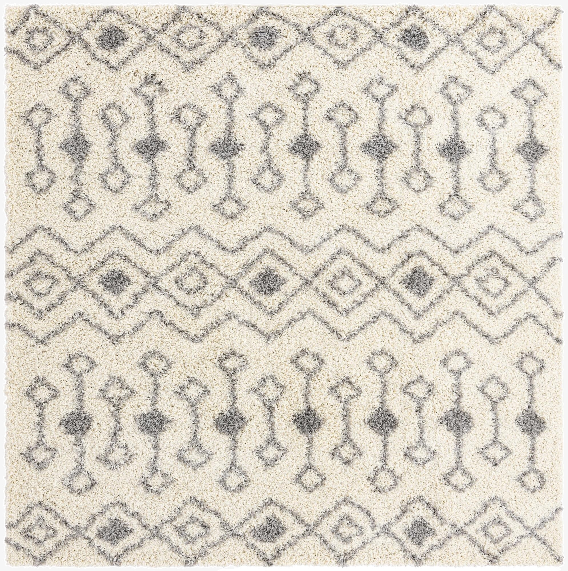 7' 10 x 7' 10 Moroccan Trellis Shag Square Rug