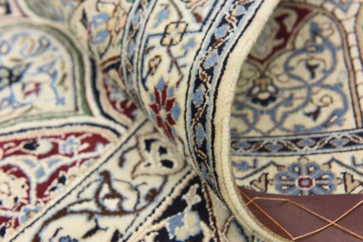 6' 7 x 8' Hand Knotted Nain Persian Square Rug