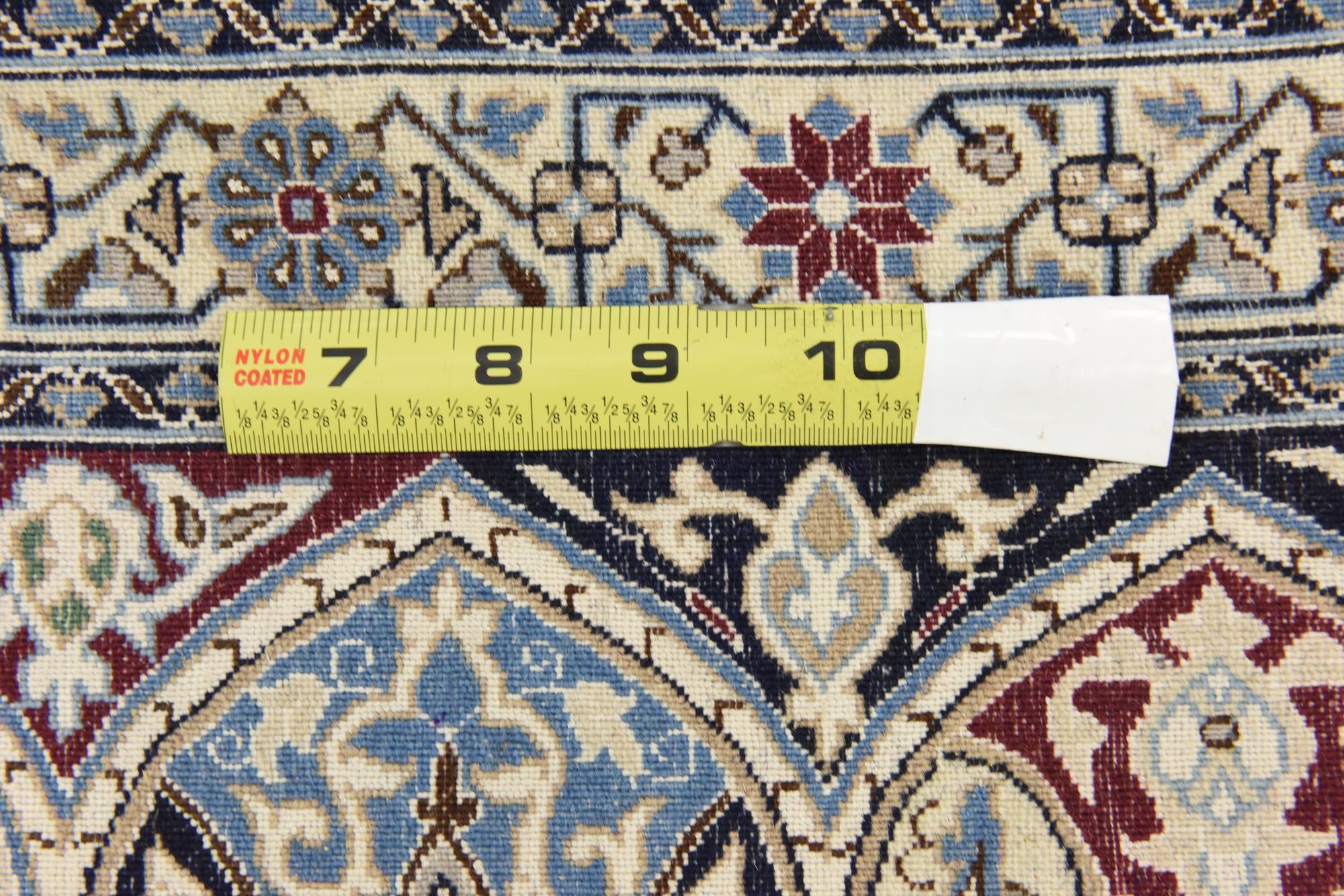 6' 7 x 8' Hand Knotted Nain Persian Square Rug