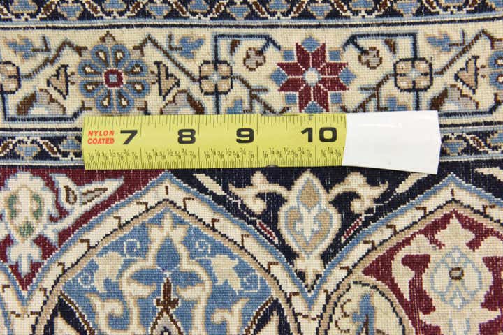 6' 7 x 8' Hand Knotted Nain Persian Square Rug