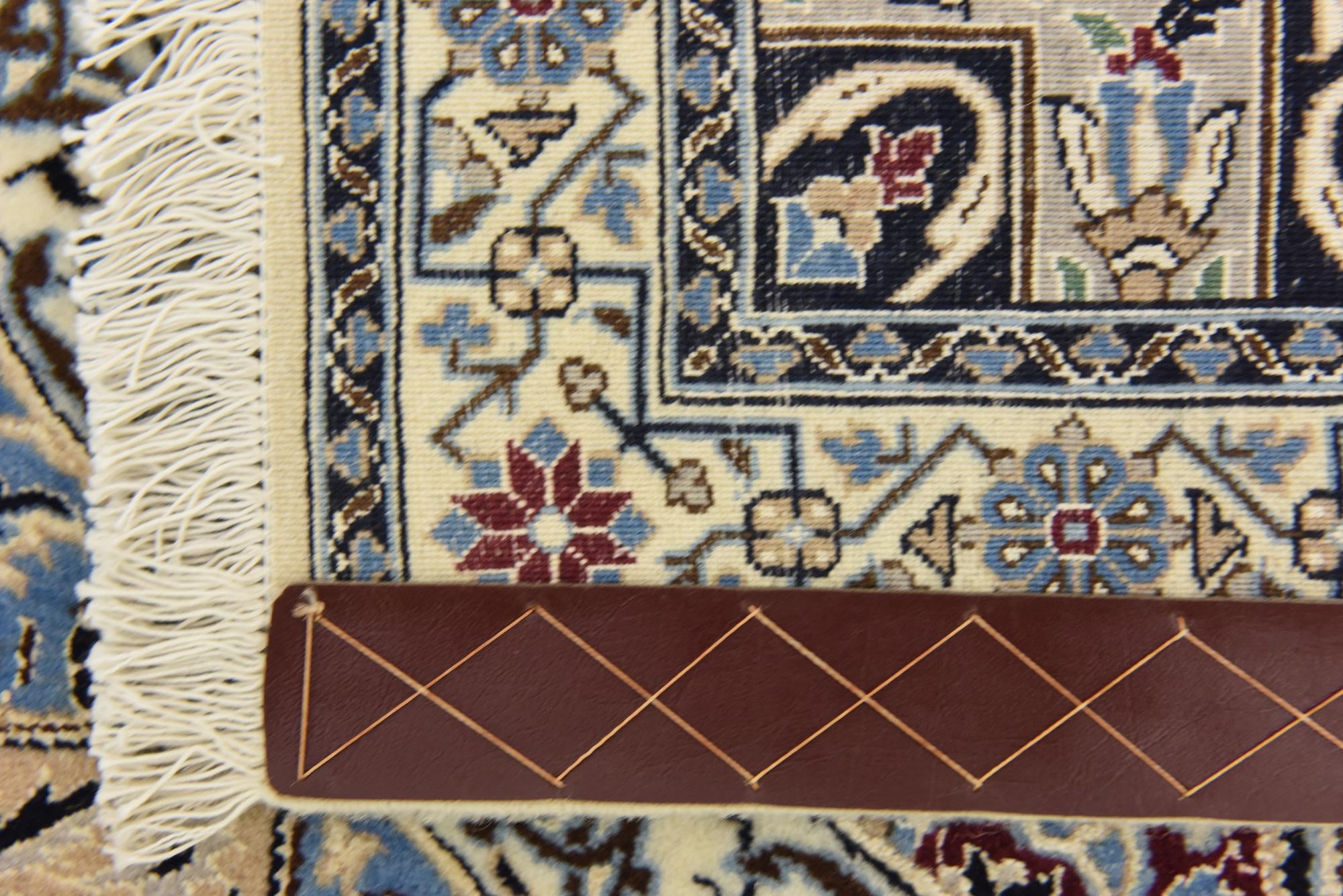 6' 7 x 8' Hand Knotted Nain Persian Square Rug