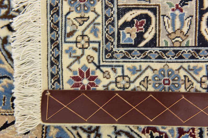 6' 7 x 8' Hand Knotted Nain Persian Square Rug