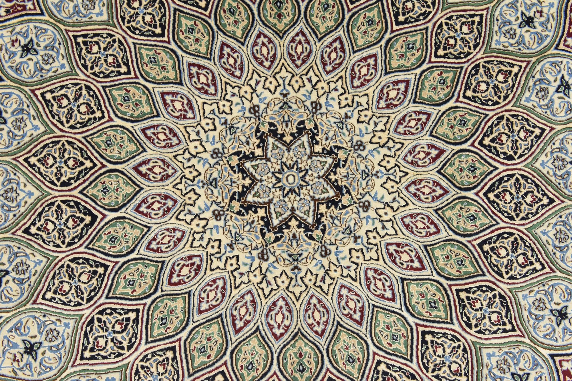 6' 7 x 8' Hand Knotted Nain Persian Square Rug