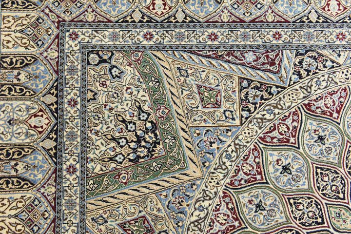 6' 7 x 8' Hand Knotted Nain Persian Square Rug