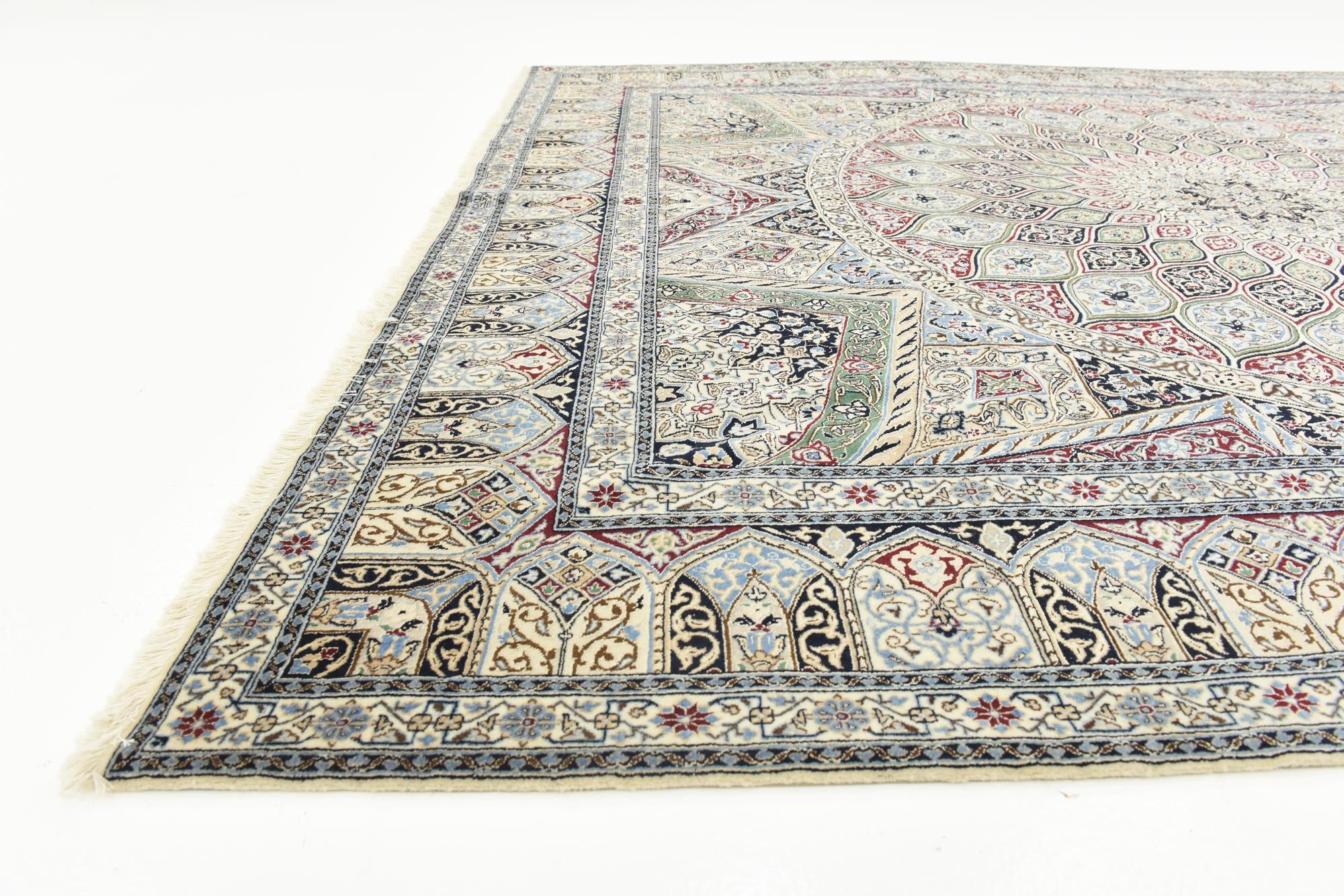 6' 7 x 8' Hand Knotted Nain Persian Square Rug