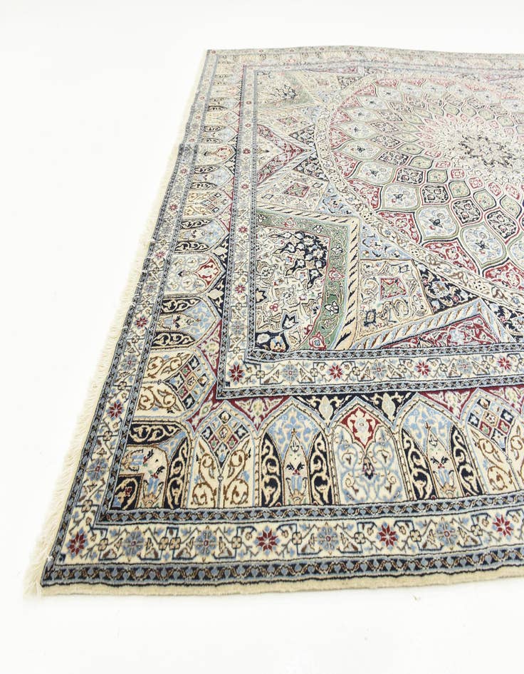 Detail image of 6' 7 x 8' Hand Knotted Nain Persian Square Rug