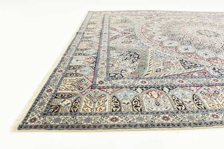 6' 7 x 8' Hand Knotted Nain Persian Square Rug