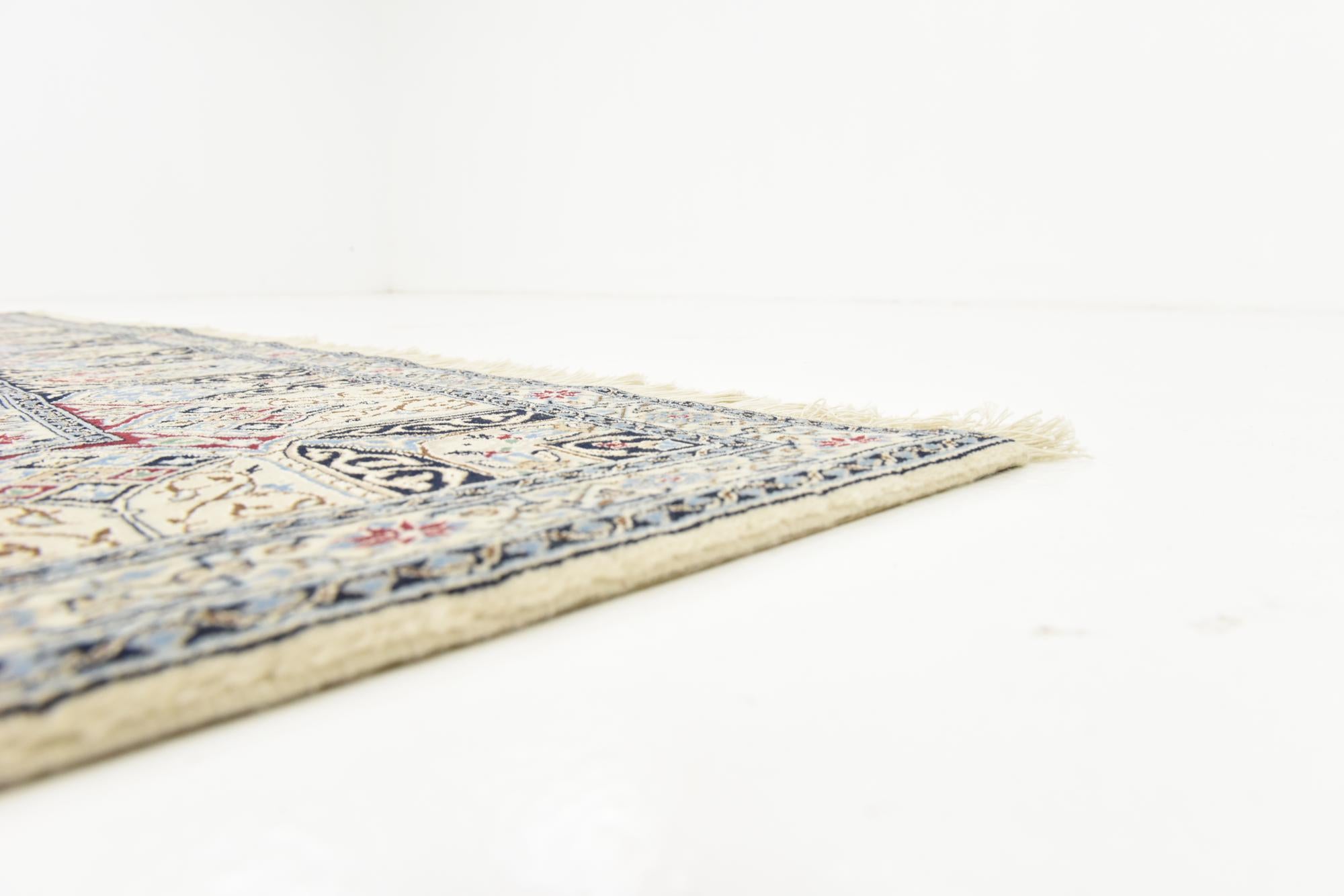 6' 7 x 8' Hand Knotted Nain Persian Square Rug