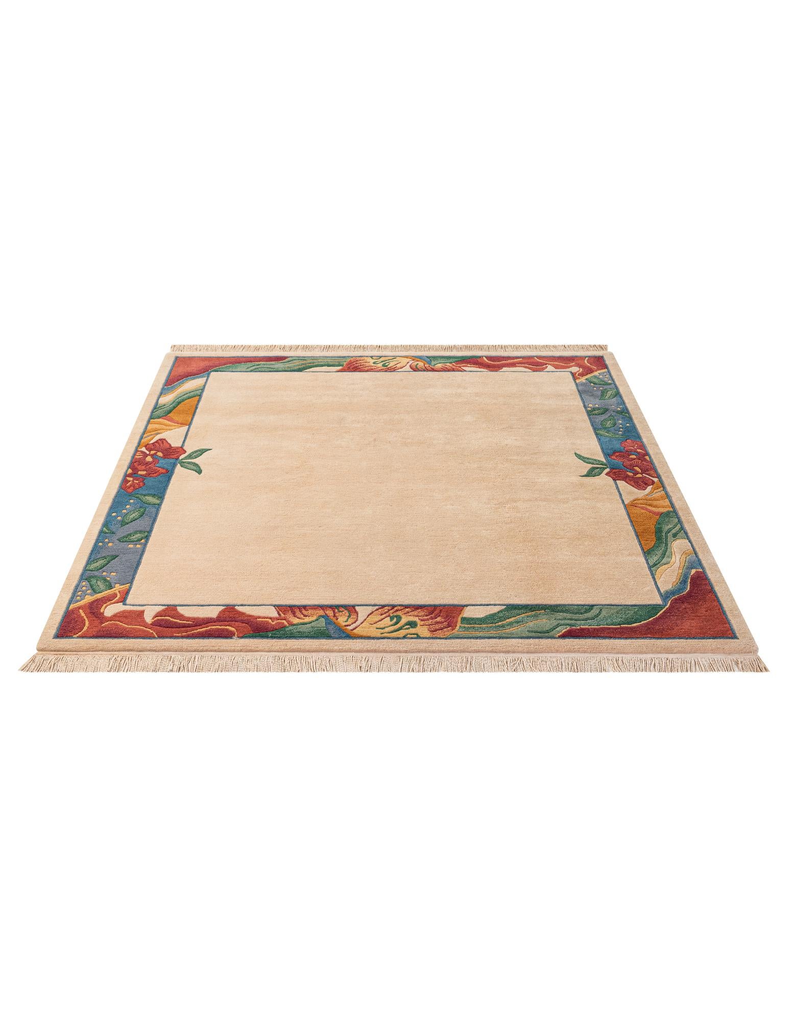 6' 7 x 6' 8 Hand Knotted Nepal Wool Square Rug