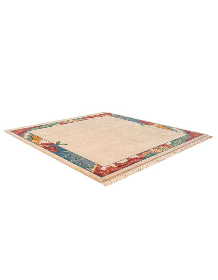 6' 7 x 6' 8 Hand Knotted Nepal Wool Square Rug