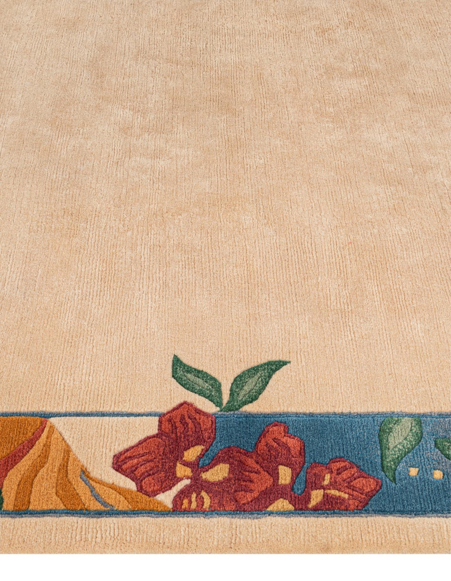 6' 7 x 6' 8 Hand Knotted Nepal Wool Square Rug