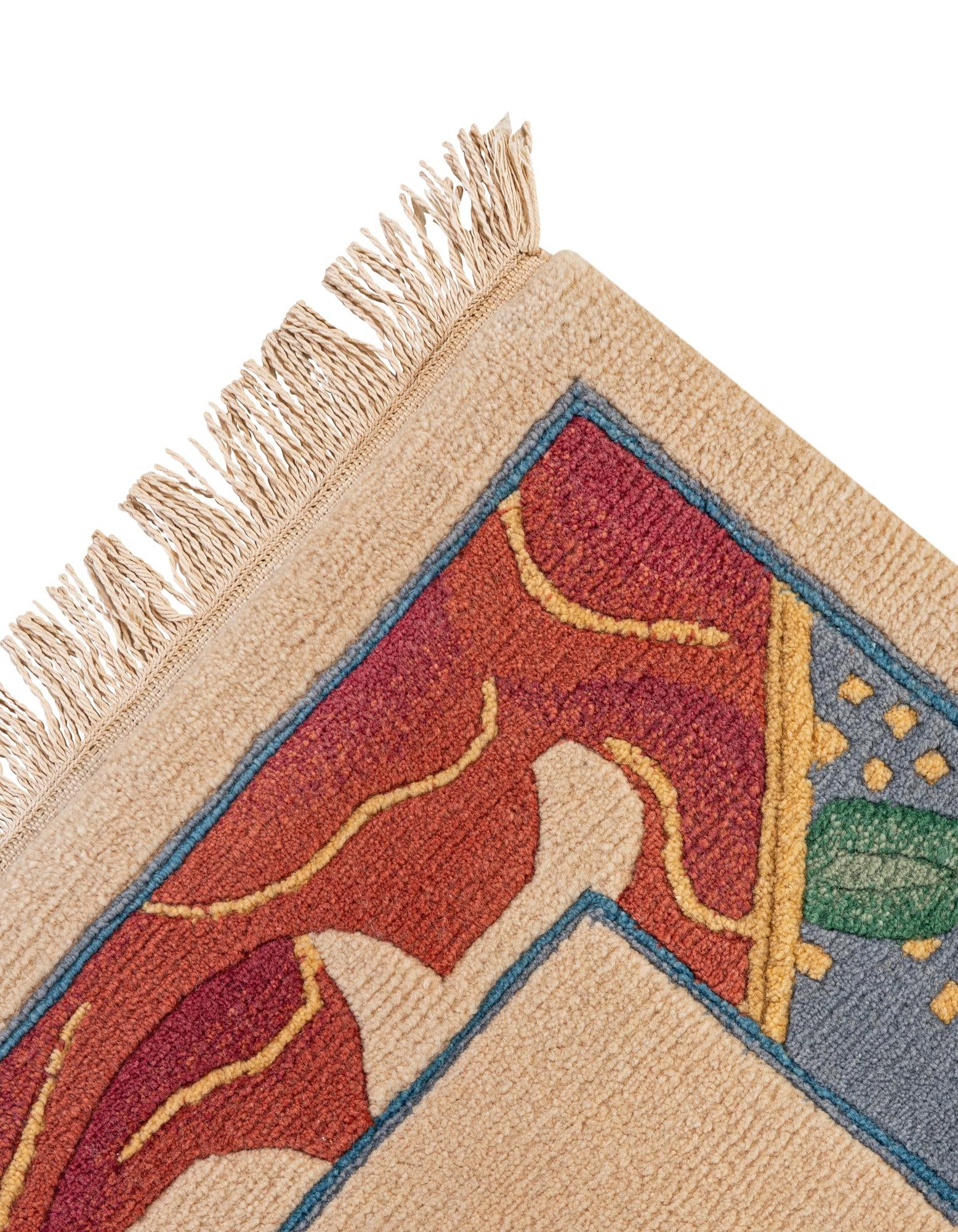 6' 7 x 6' 8 Hand Knotted Nepal Wool Square Rug